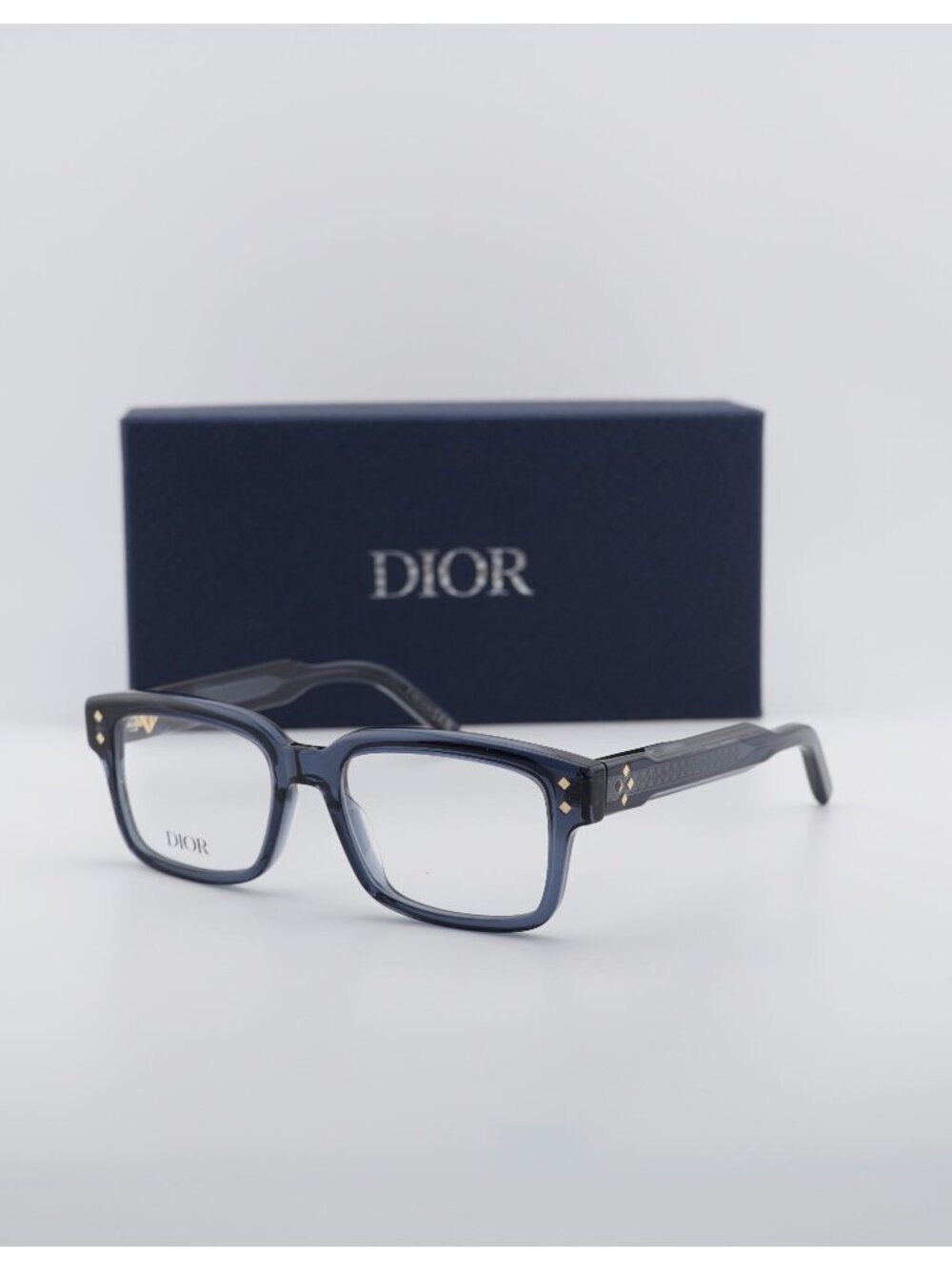 Dior CD DIAMONDO S8I 3000 Rectangle Men Eyeglasses 53mm - Blue